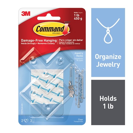 Command Clear Jewelry Rack 17097CLRES, PK24 17097